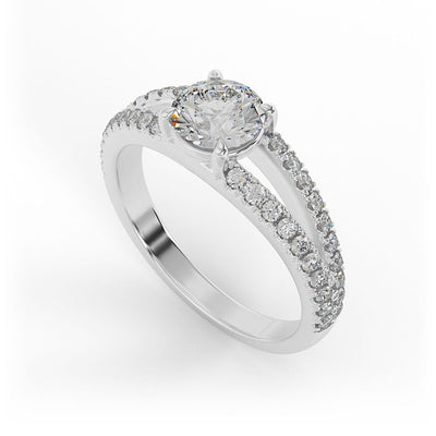 Lola Brilliant Round Pave Set Engagement Ring