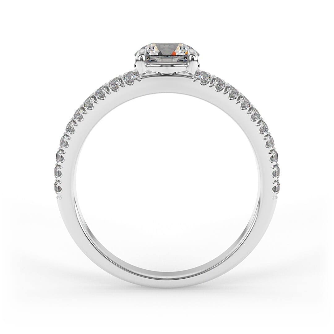 Lola Brilliant Round Pave Set Engagement Ring