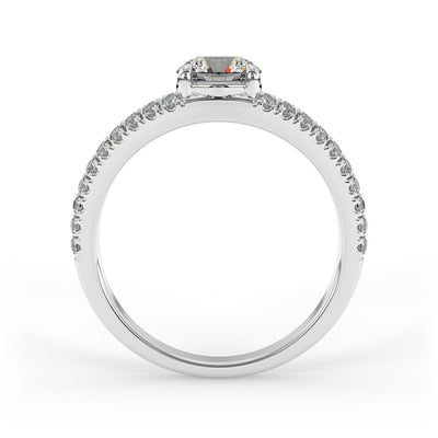 Lola Brilliant Round Pave Set Engagement Ring