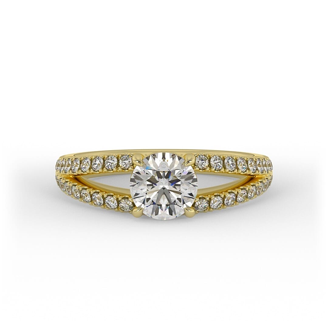 Lola Brilliant Round Pave Set Engagement Ring