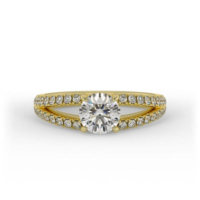 Lola Brilliant Round Pave Set Engagement Ring