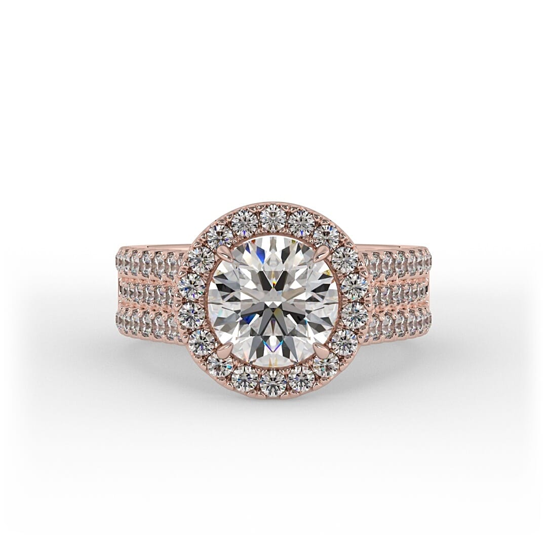 Mae Brilliant Round Halo Set Engagement Ring