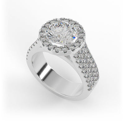 Mae Brilliant Round Halo Set Engagement Ring