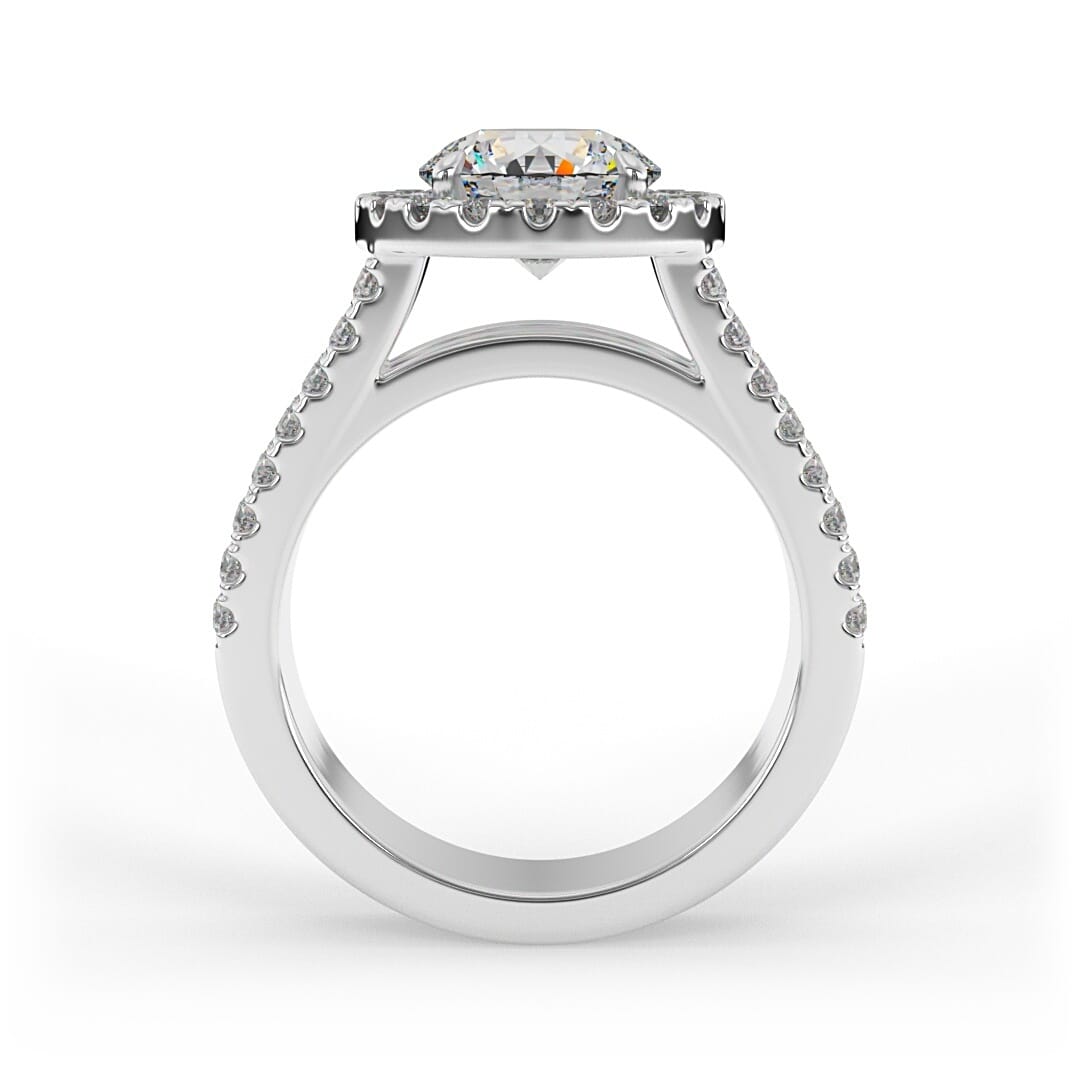 Mae Brilliant Round Halo Set Engagement Ring