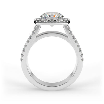 Mae Brilliant Round Halo Set Engagement Ring