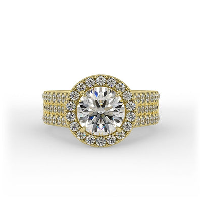 Mae Brilliant Round Halo Set Engagement Ring