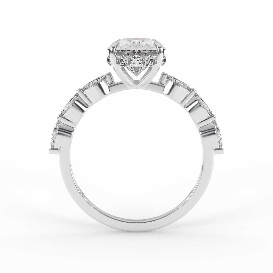 Mai Oval Prong Set Engagement Ring