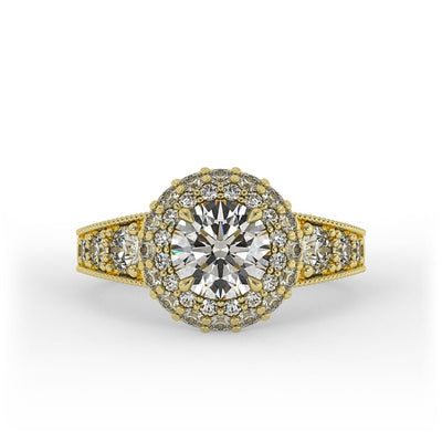 Margot Brilliant Round Vintage Halo Set Engagement Ring