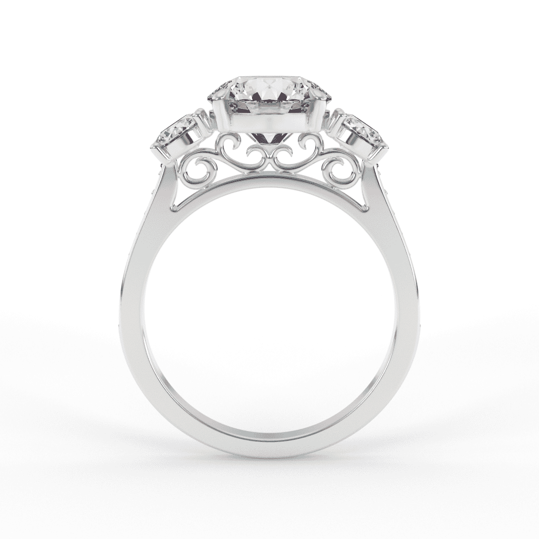 Michelle Brilliant Round 3 - Stone Set Lab Grown Engagement Ring