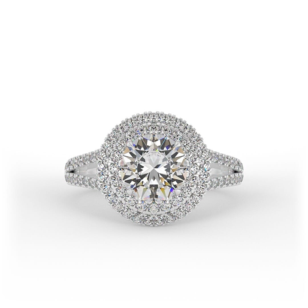 Mila Brilliant Round Double Halo Set Lab Grown Engagement Ring