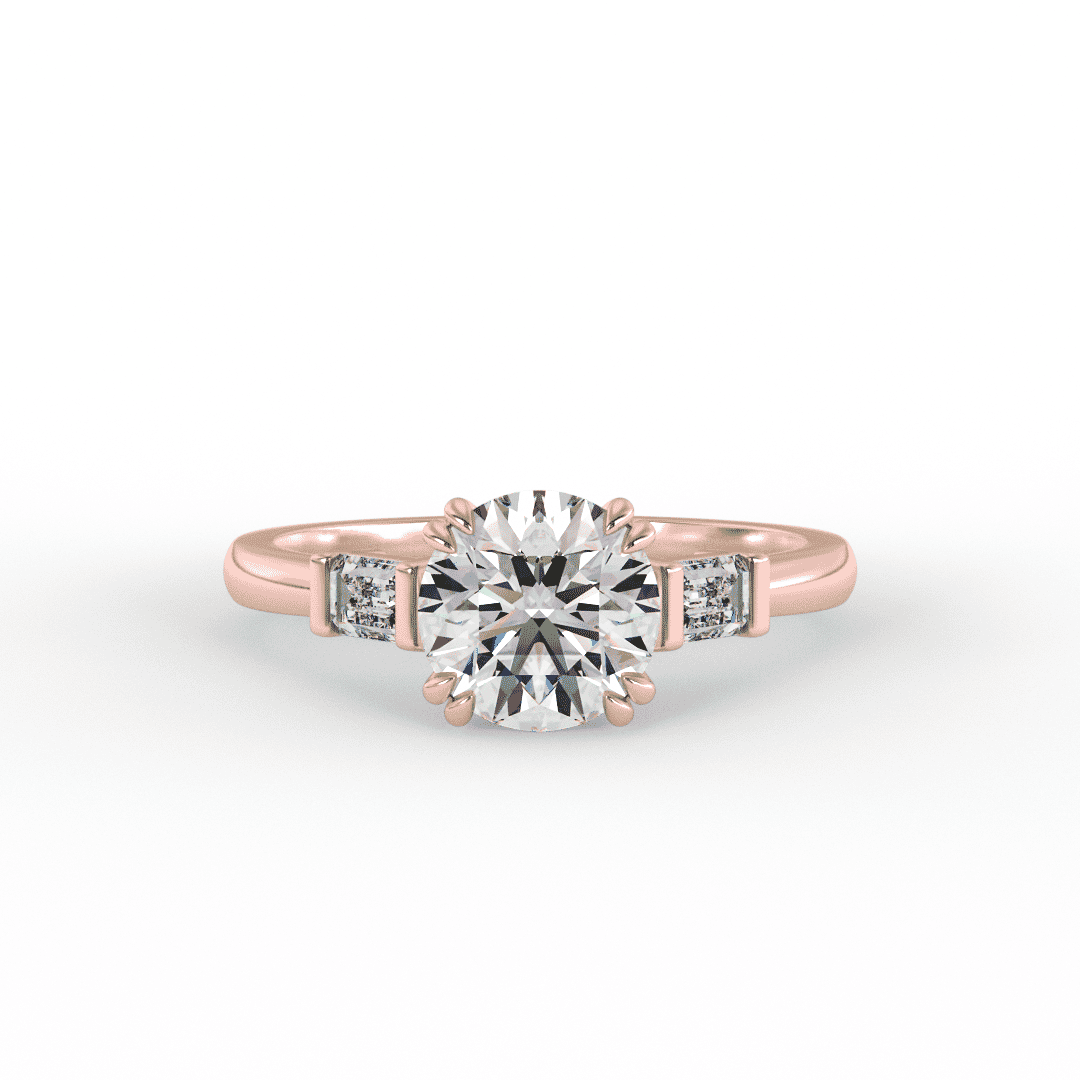 Naomi Brilliant Round 3 - Stone Set Lab Grown Engagement Ring