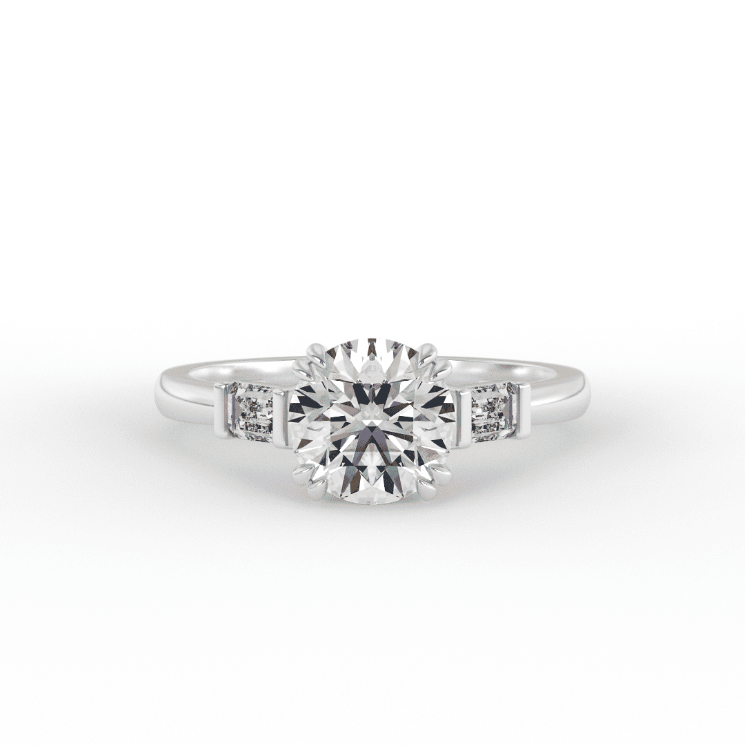 Naomi Brilliant Round 3 - Stone Set Lab Grown Engagement Ring