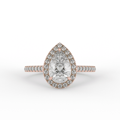 Natalie Pear Halo Set Lab Grown Engagement Ring
