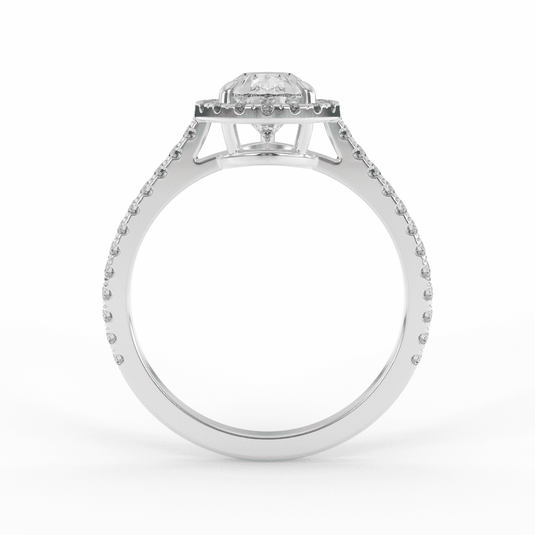Natalie Pear Halo Set Lab Grown Engagement Ring