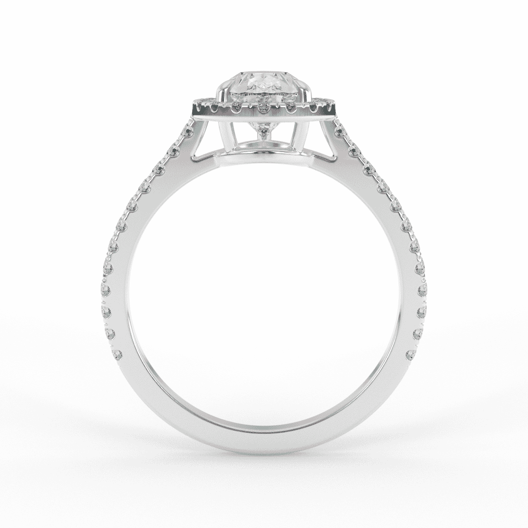 Natalie Pear Halo Set Engagement Ring