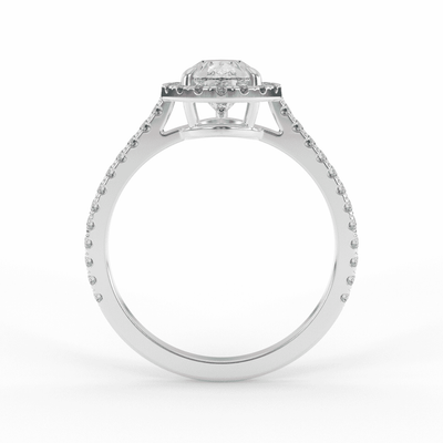 Natalie Pear Halo Set Engagement Ring