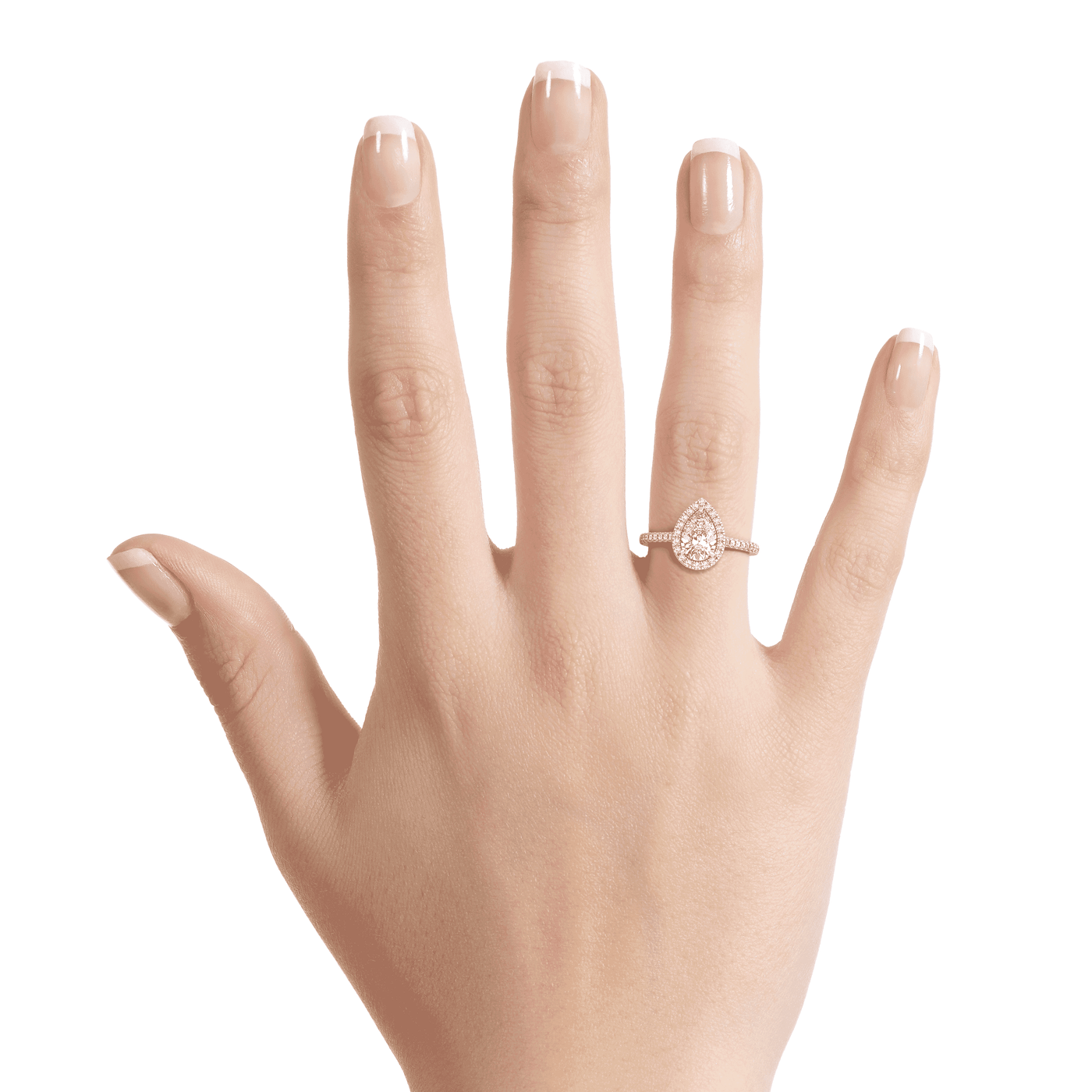 Natalie Pear Halo Set Lab Grown Engagement Ring