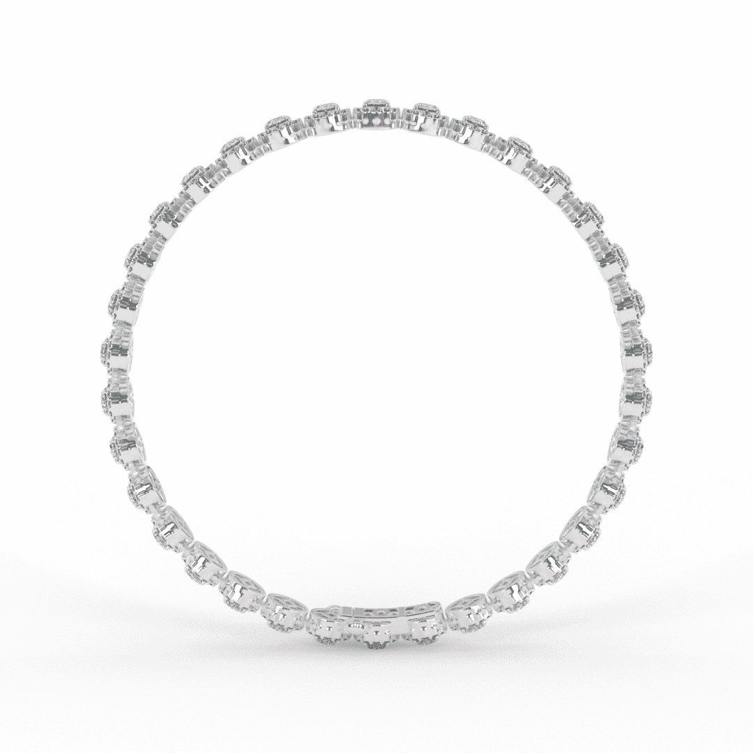 Oval Halo Lab Grown Diamond Tennis Bracelet