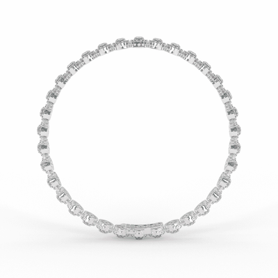 Oval Halo Diamond Tennis Bracelet