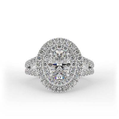 Phoebe Oval Double Halo Set Lab Grown Engagement Ring