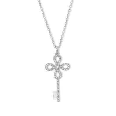 Lab Grown Key to Your Heart Diamond Necklace