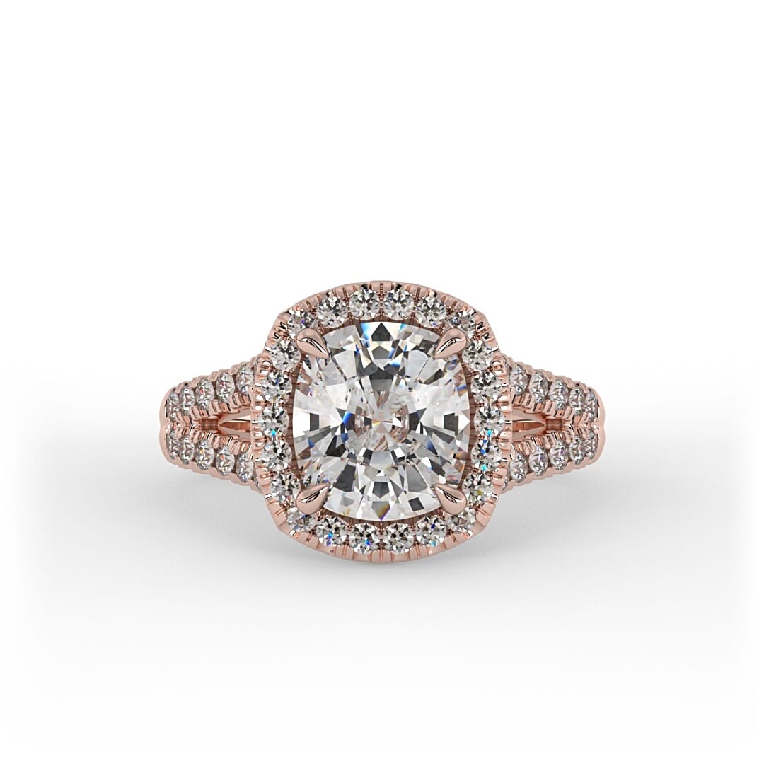 Ruth Cushion Halo Set Engagement Ring