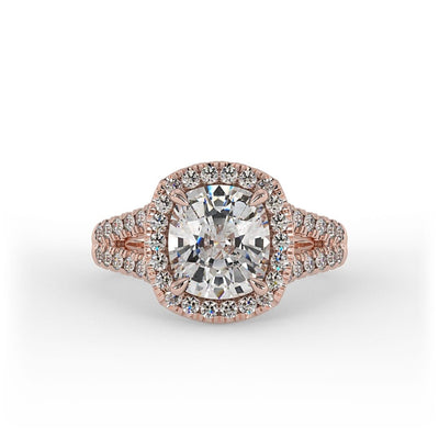 Ruth Cushion Halo Set Engagement Ring