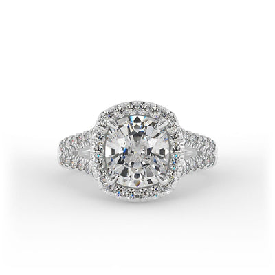 Ruth Cushion Halo Set Engagement Ring