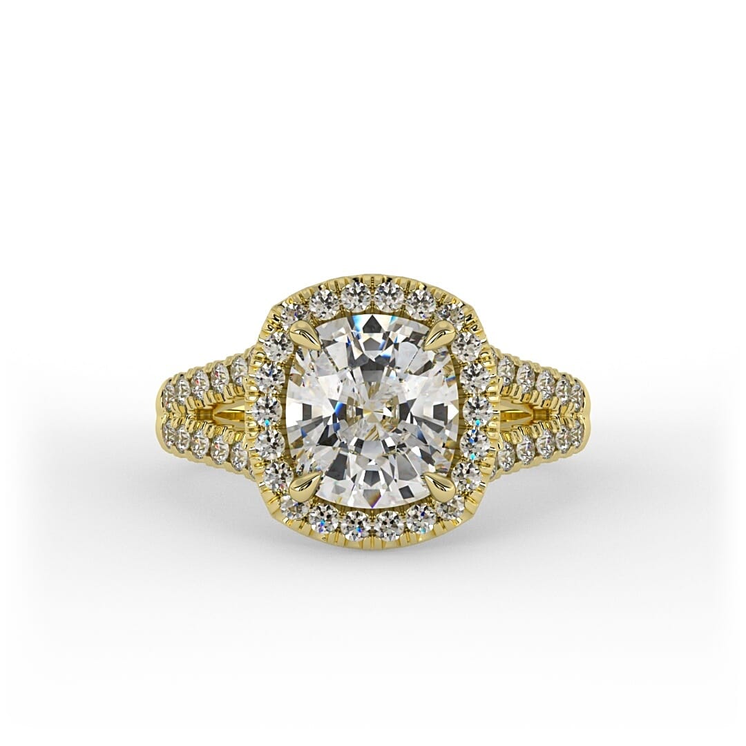 Ruth Cushion Halo Set Engagement Ring