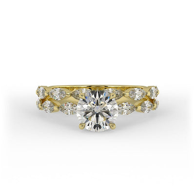 Scarlett Brilliant Round Double Band Prong Set Lab Grown Engagement Ring