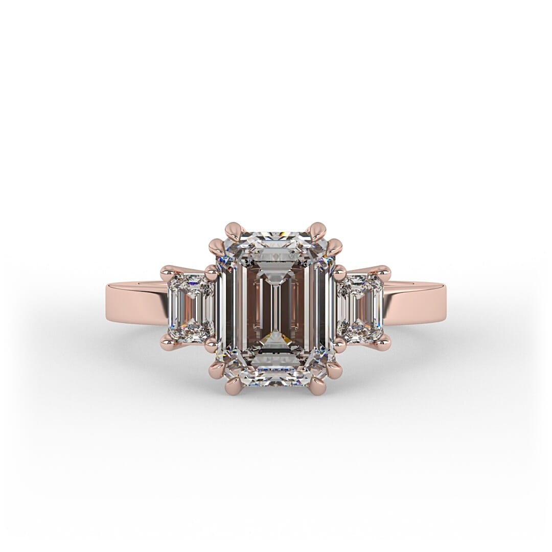 Sienna Emerald 3 - Stone Set Lab Grown Engagement Ring
