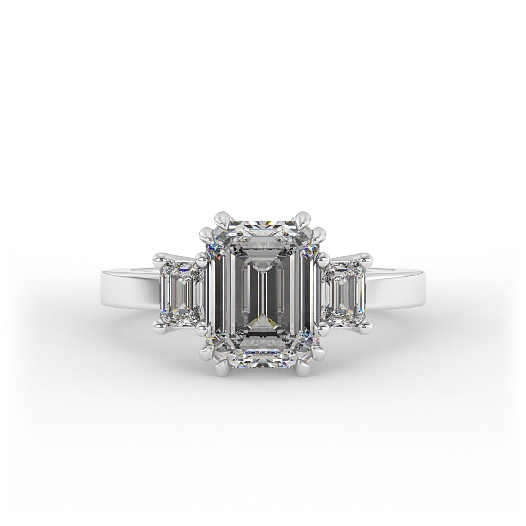 Sienna Emerald 3 - Stone Set Engagement Ring