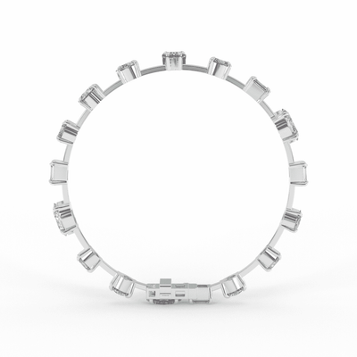 Spaced Lab Grown Diamond Mixed Shapes Tennis Bracelet