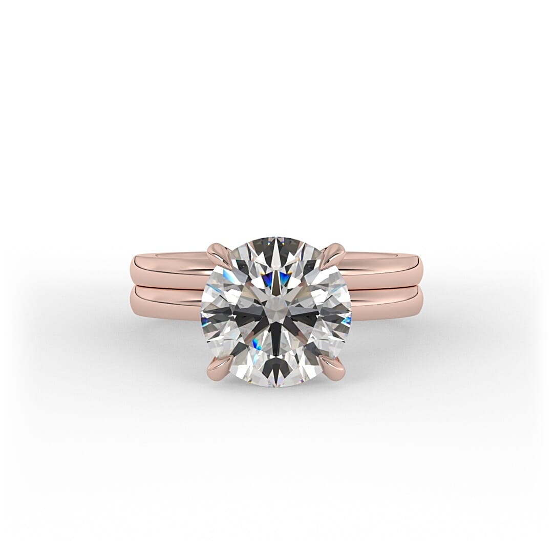 Stella Double Band Brilliant Round Solitaire Engagement Ring