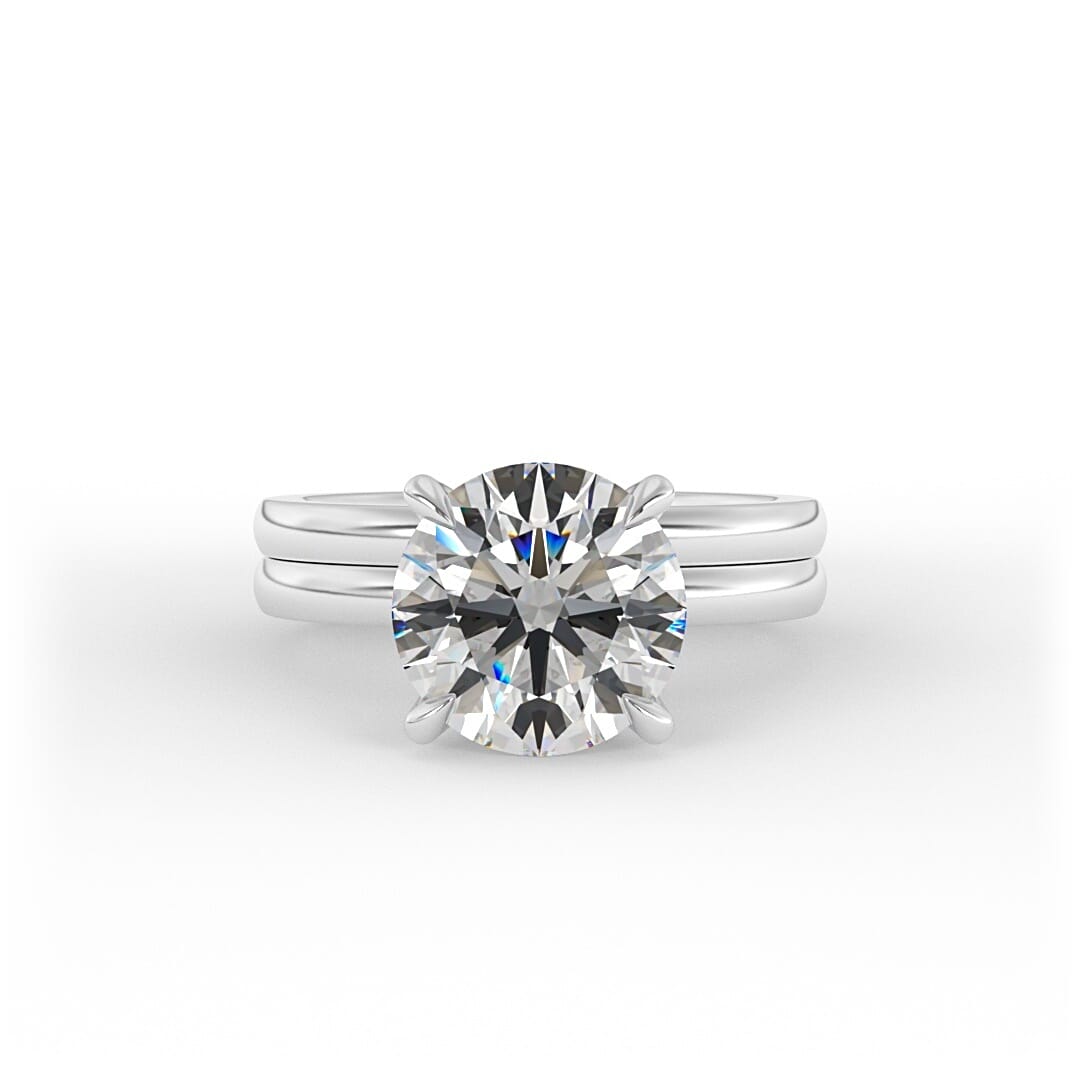 Stella Double Band Brilliant Round Solitaire Lab Grown Engagement Ring