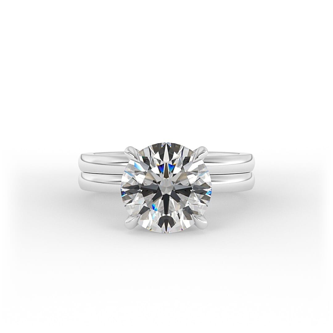 Stella Double Band Brilliant Round Solitaire Engagement Ring
