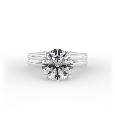 Stella Double Band Brilliant Round Solitaire Engagement Ring