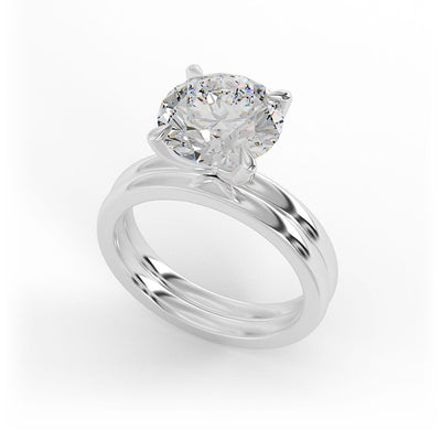Stella Double Band Brilliant Round Solitaire Lab Grown Engagement Ring