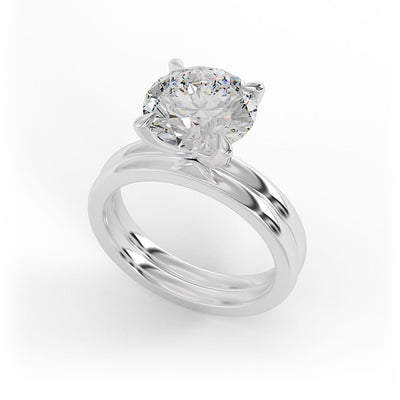 Stella Double Band Brilliant Round Solitaire Engagement Ring