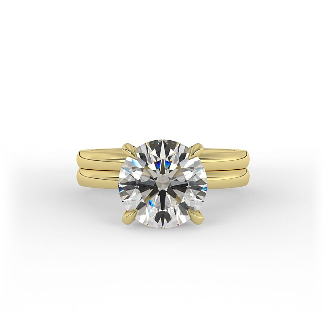 Stella Double Band Brilliant Round Solitaire Engagement Ring