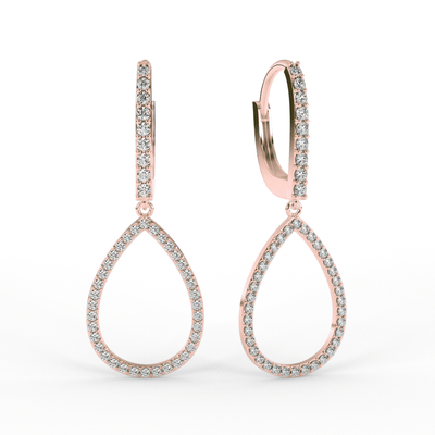 Tear Drop Diamond Earrings