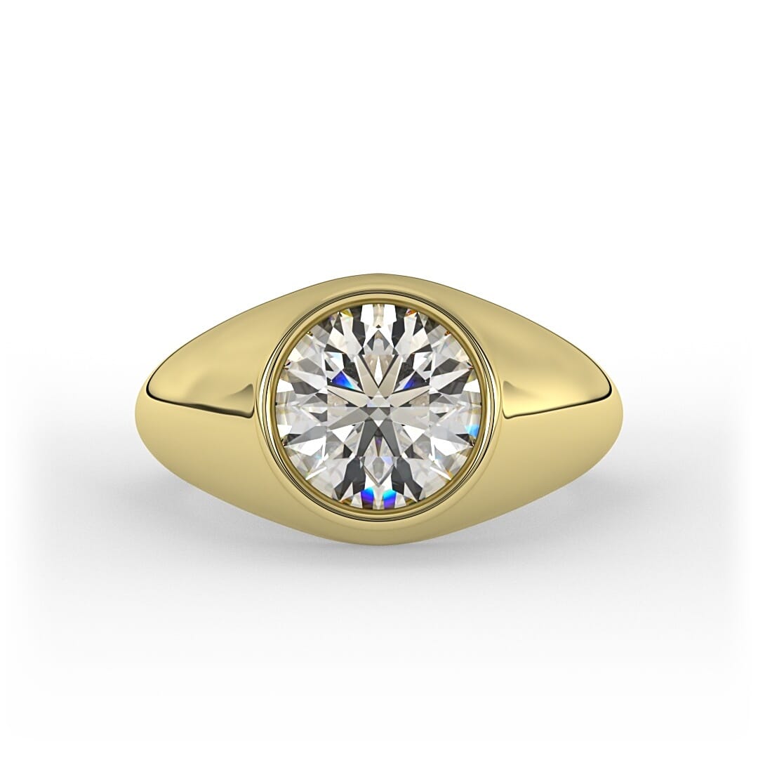 Unisex Brilliant Round Bezel Set Ring