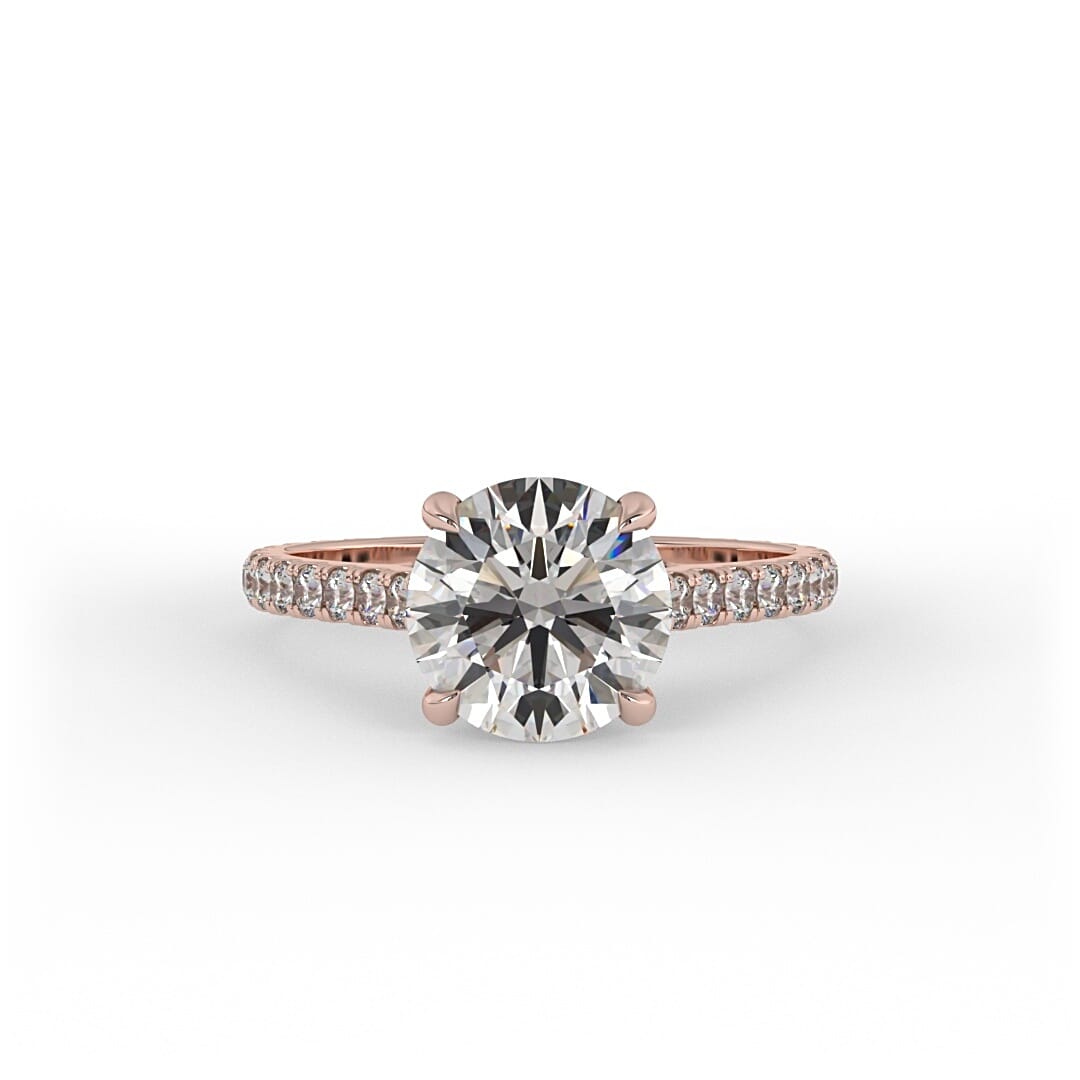 Willa Brilliant Round Pave Set Lab Grown Engagement Ring