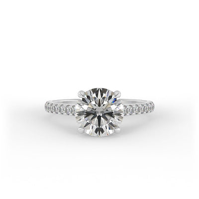 Willa Brilliant Round Pave Set Lab Grown Engagement Ring