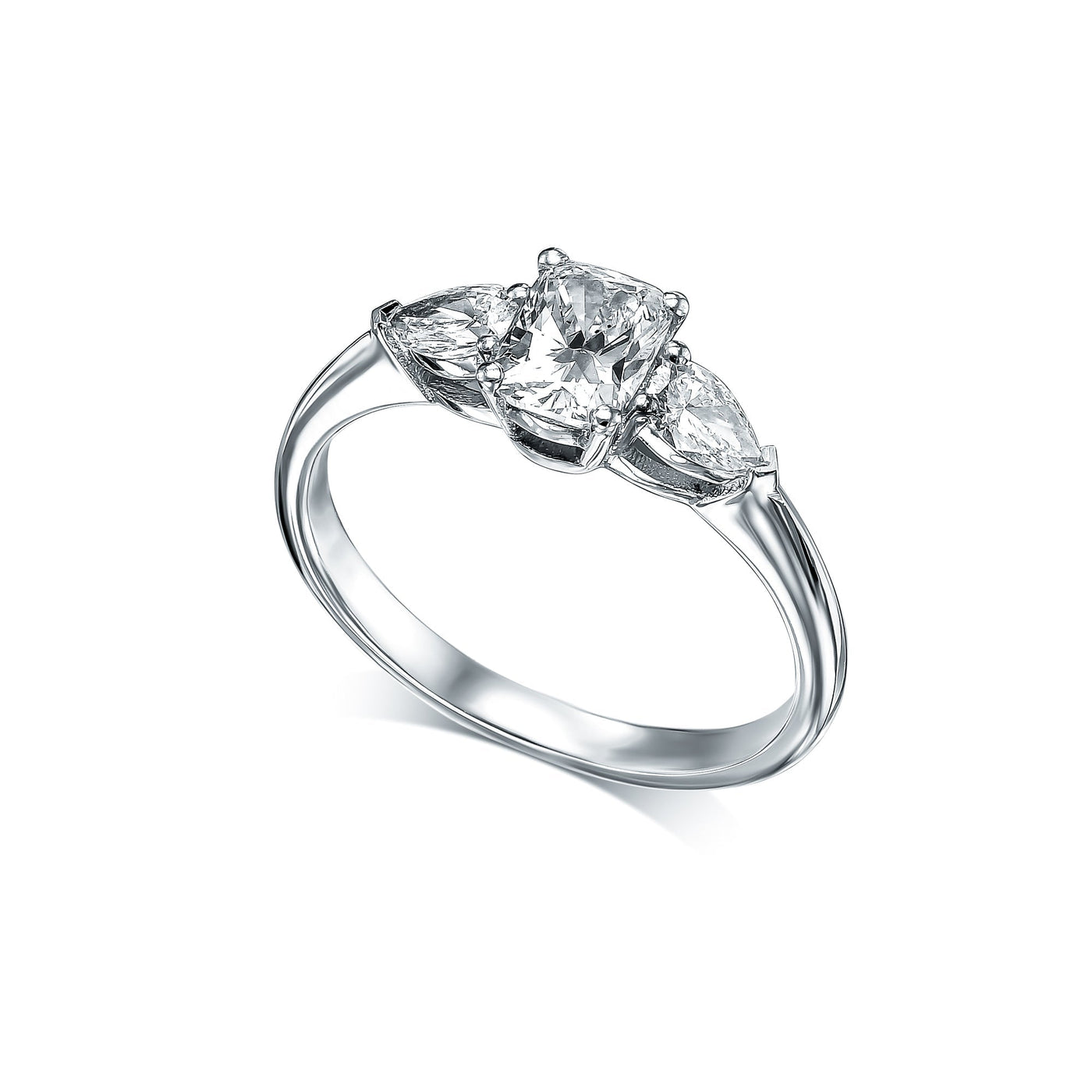 Brenna Radiant 3-Stone Engagement Ring