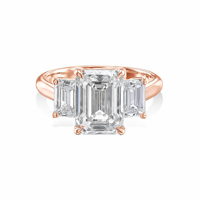 Genevieve 3-Stone Emerald Engagement Ring