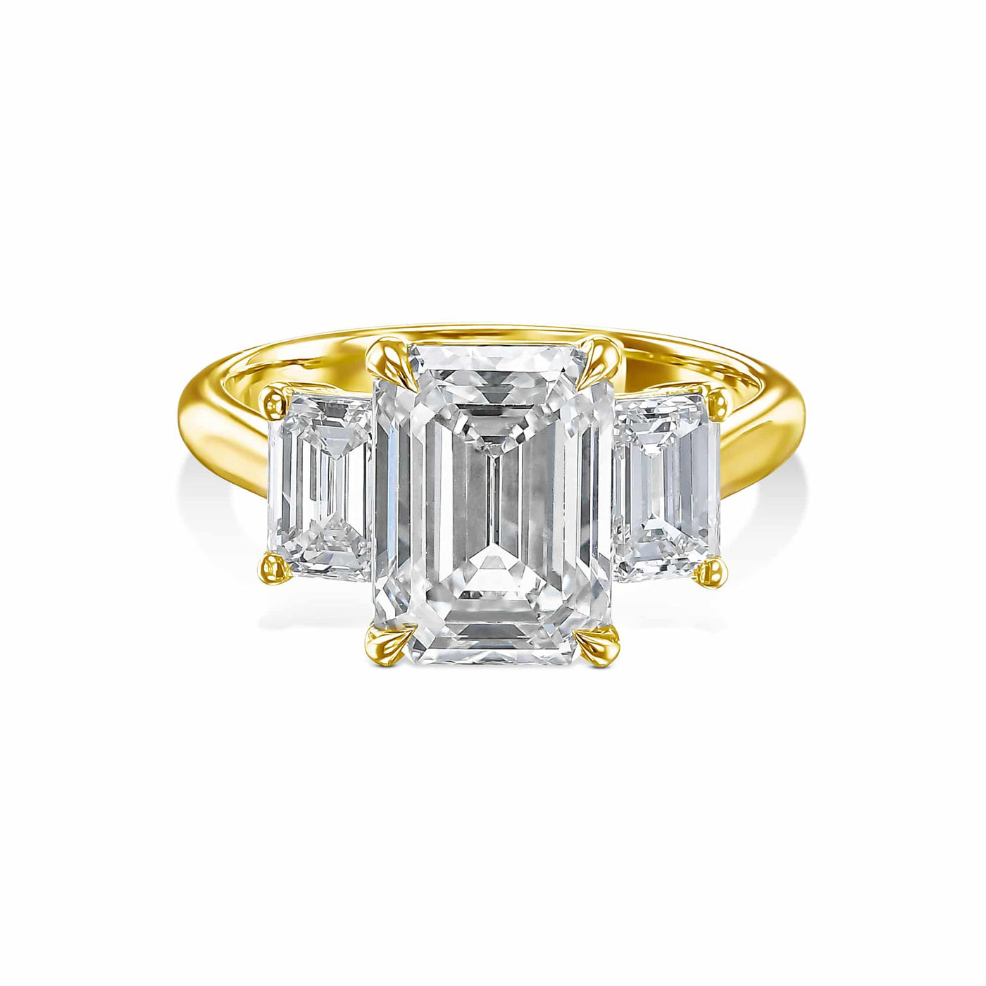 Genevieve 3-Stone Emerald Engagement Ring