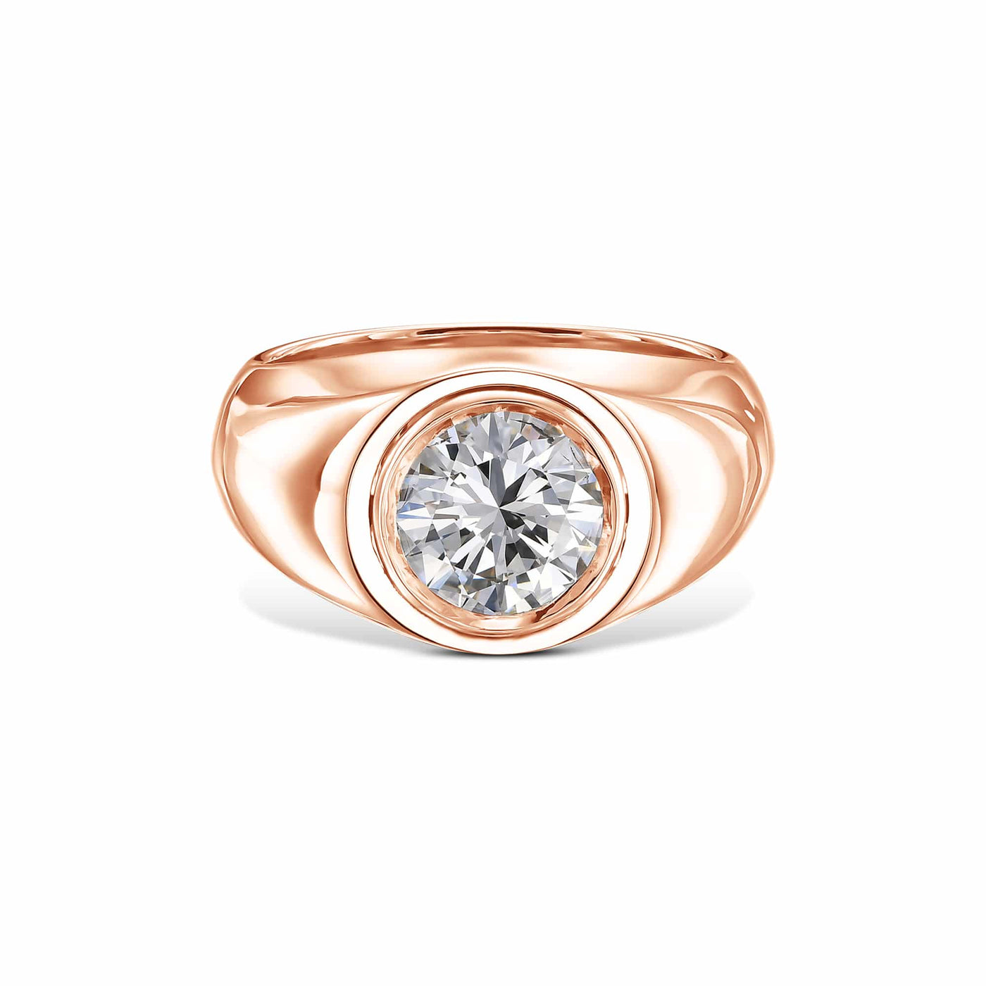Unisex Lab Grown Brilliant Round Engagement Ring