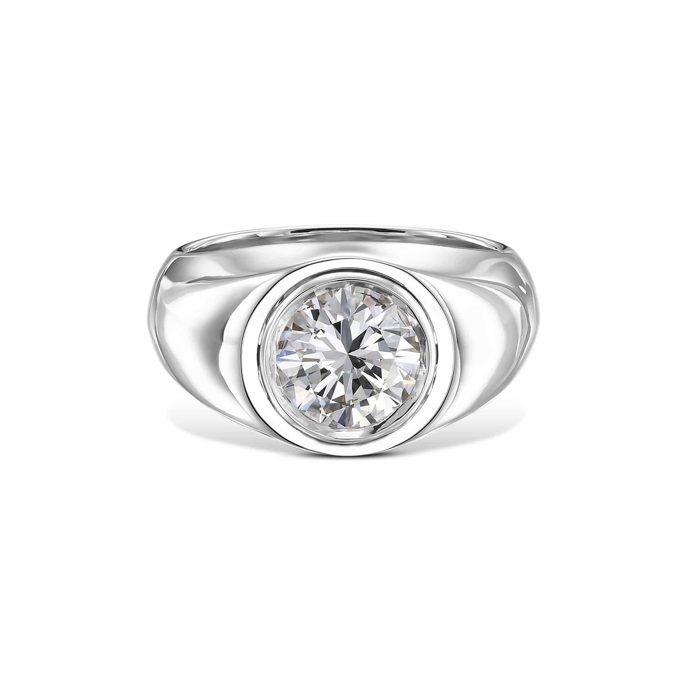 Unisex Brilliant Round Engagement Ring