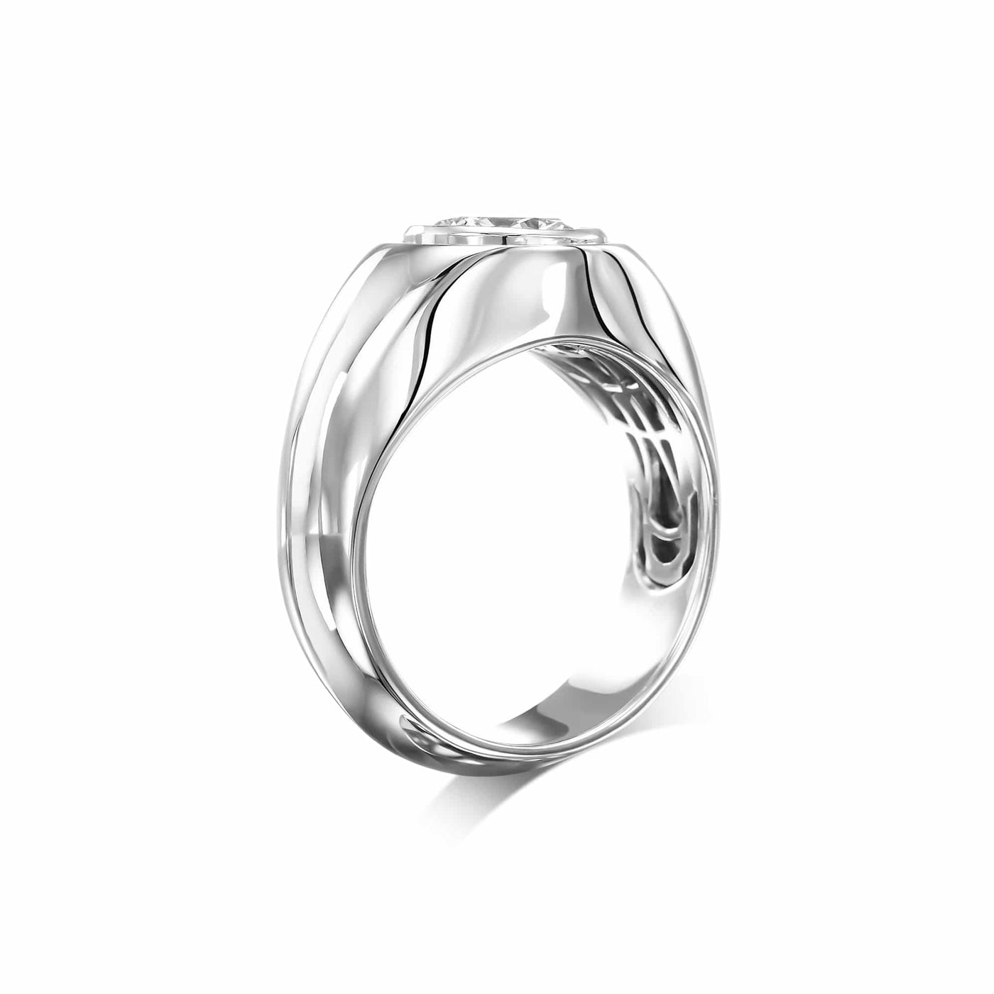 Unisex Lab Grown Brilliant Round Engagement Ring